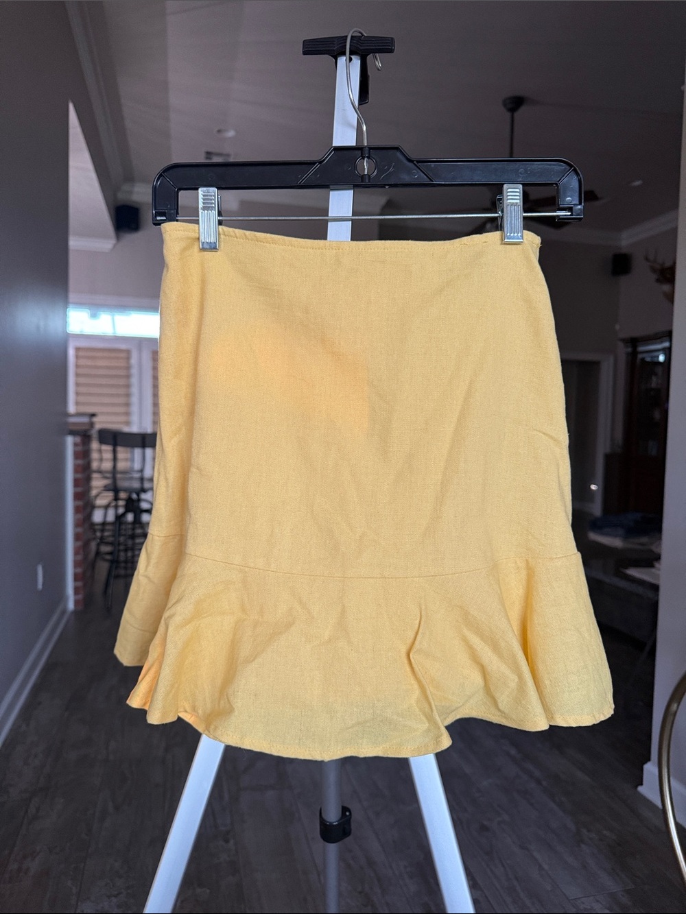 She + Sky Yellow Ruffle Hem Women's Skirt
